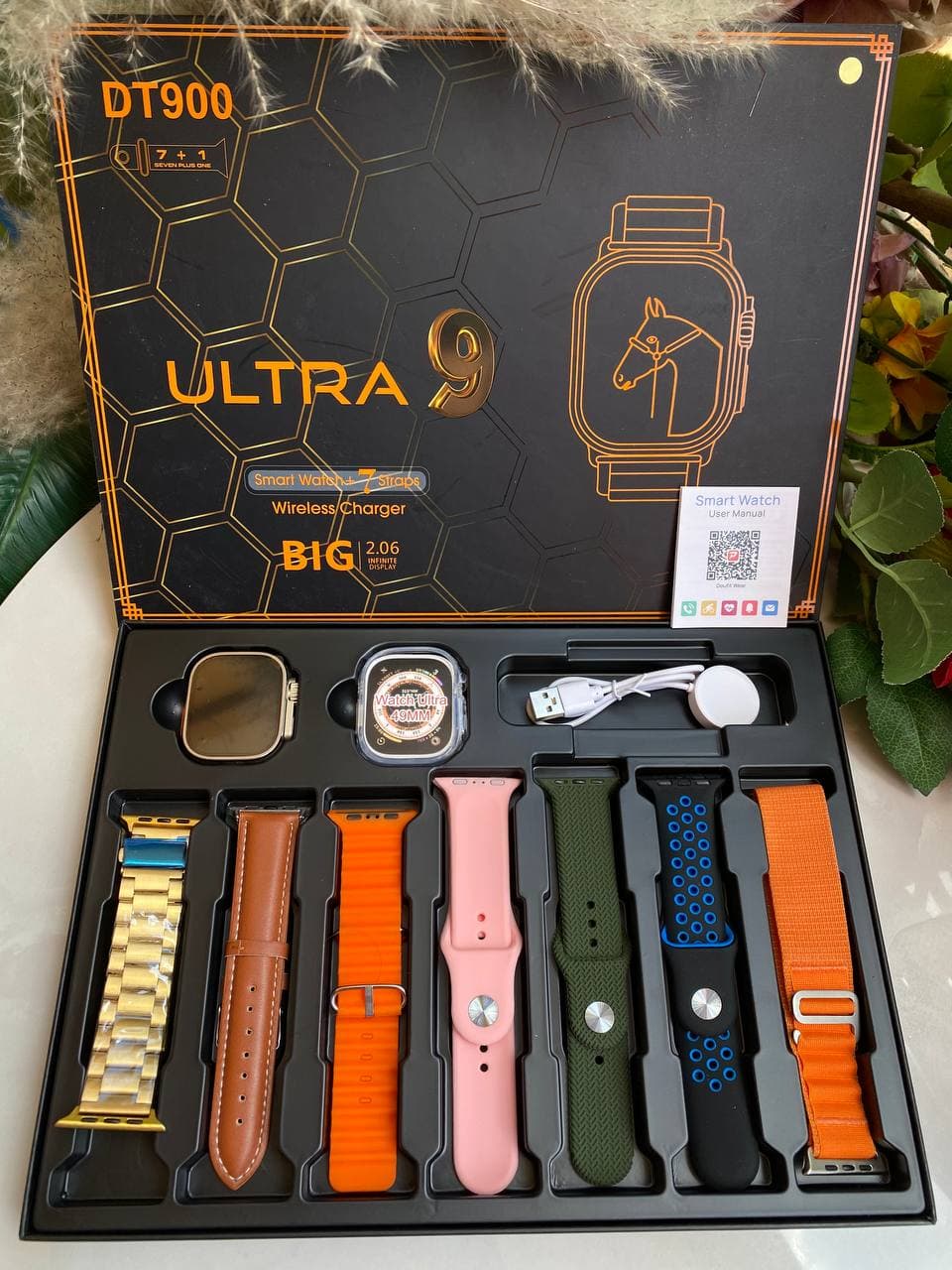 DT900 Ultra 9 Smartwatch (7 Interchangeable Straps)