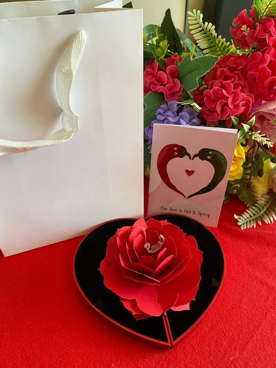 Ring Holder with Card & Bag Set